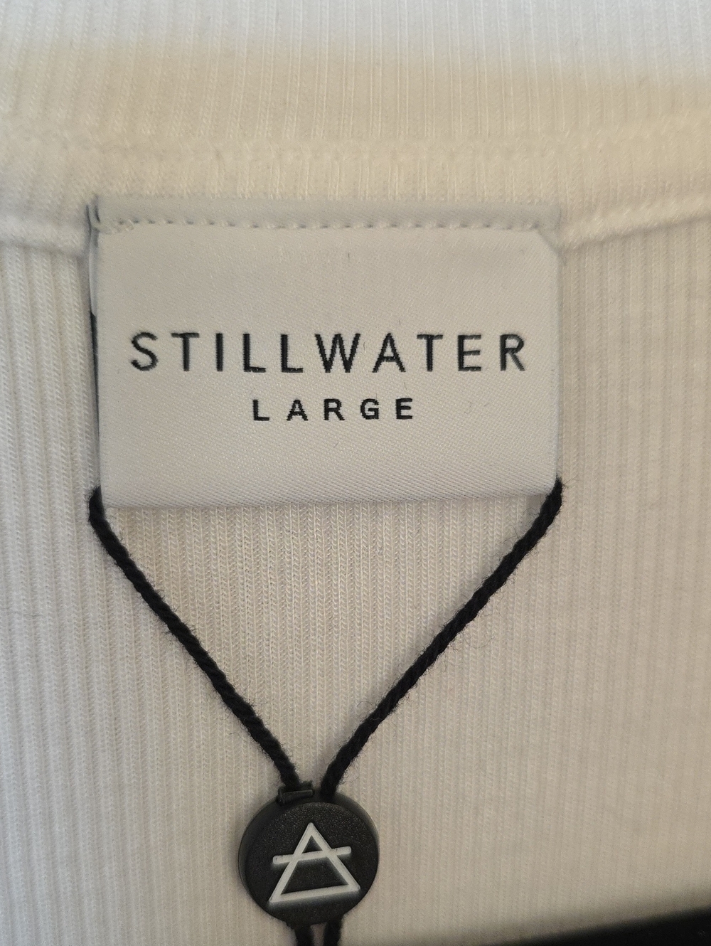 Stillwater Soft Ribbed White Long Long-Sleeve V-Neck Bodysuit Large - Picture 2 of 10